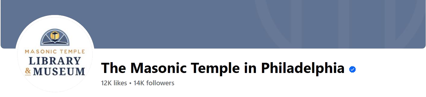 Blue Check Mark Official Masonic Temple Facebook Page with blue checkmark