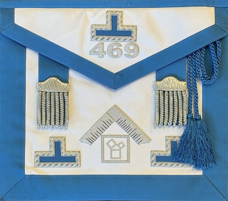 Embroidered masonic apron.